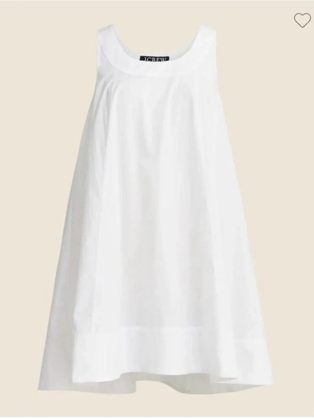 NWT J. Crew White scoopneck shift dress in cotton poplin